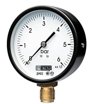 Манометр ДМ 63 10бар рад. 1/4 Метер/Росма